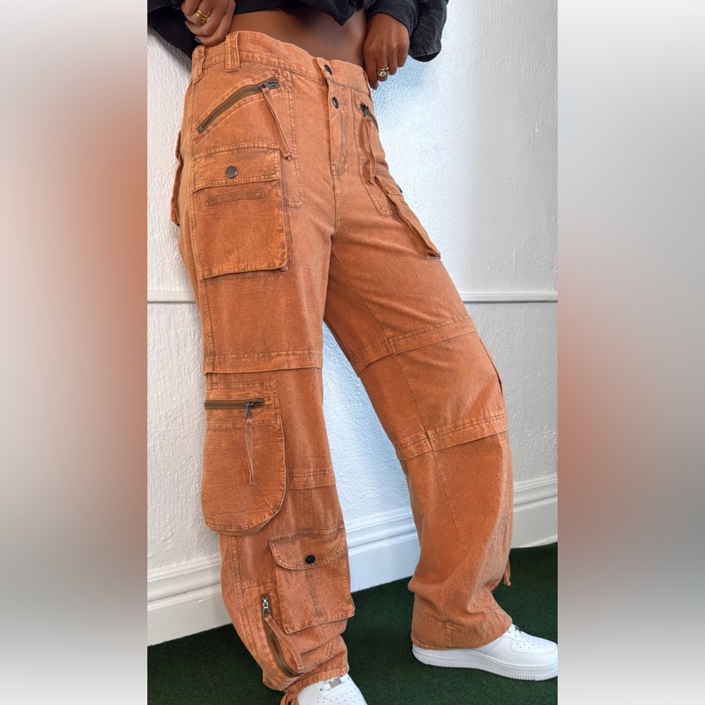 Oli & Hali Rust Orange Cargo Pants *NEW WITHOUT TAGS* - Picture 4 of 15